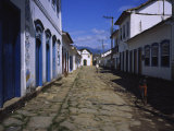Buildings Along a Cobblestone Street, Parati, Rio De Janeiro, Brazil