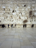Group of People Praying in Front of a Wall, Western Wall, Old City, Jerusalem, Israel