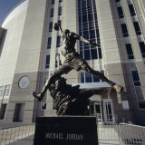 Low Angle View of a Statue in Front of a Building, Michael Jordan Statue, United Center