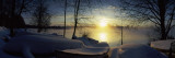 Snow Covered Boats at the Riverside, Vuoksi River, Imatra, South Karelia, Southern Finland, Finland