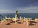 Empty Tables and Chairs on the Balcony of a Hotel, Ceasar Augustus Hotel, Anacapri, Capri