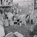 Tombstones in a Cemetery, Old Jewish Cemetery, Jewish Quarter, Prague, Czech Republic