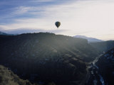 Silhouette of a Hot Air Balloon in the Sky, Taos County, New Mexico, USA