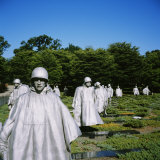 Statues in a Park, Korean War Memorial, Washington DC, USA