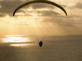 Paraglider Flying in the Sky over an Ocean, Pacific Ocean, San Diego, California, USA