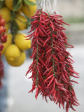 Close-up of Lemons and Red Chili Peppers, Positano, Amalfi Coast, Campania, Italy