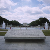 Group of People at a War Memorial, National World War II Memorial, Washington DC, USA