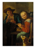 Buy Old Woman with Hand-Warmer and Man Lighting the Pipe at AllPosters.com