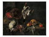 Buy Still Life with Game, Watermelon, Melon, Pomegranate and Cat at AllPosters.com