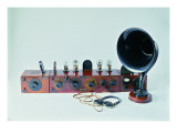 Buy Battery-Powered Radio with Brown Loudspeaker Horn at AllPosters.com