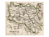 Map of Servia in the 1870s