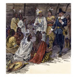 Roger Williams at the Council of Canonicus, Sachem of the Narragansett Tribe
