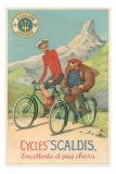 Buy Tall and Fat Guy Riding Bicycles in Mountains at AllPosters.com