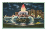 Buckingham Fountain at Night, Grant Park, Chicago, Illinois