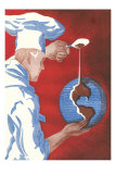 Buy Chef Pouring Chocolate Onto Globe at AllPosters.com