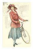 Drawing of Woman with Bicycle