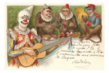 Buy Clown Playing Guitar with Monkey Band at AllPosters.com