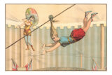 Woman Hanging by Hair and Tight Rope Walker