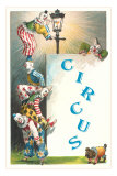 Clowns with Lamppost and Angry Pub