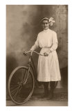 Buy Young Woman with Bicycle at AllPosters.com