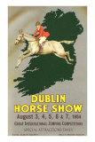 Horse Jumping over Map of Ireland
