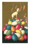 Lamb Bleating on Pile of Easter Eggs