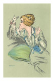Drawing of Lady with Whippet