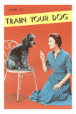 Buy Train Your Dog, Woman with Poodle at AllPosters.com