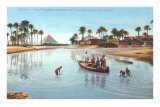 Village on Nile by Pyramids, Egypt