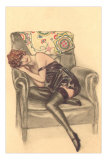 Buy Woman in Black Chemise in Chair at AllPosters.com