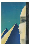 Womans Profile with Pyramids