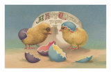 Two Chicks with Broken Egg