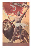 Strongman with Falcon and Lion