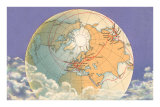 Buy Polar Route Shone on a Globe at AllPosters.com
