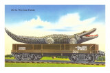 Giant Alligator on Flatbed, Florida