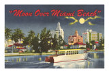 Buy Moon over Miami Beach at AllPosters.com