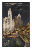 Buy Wrigley Building at Night, Chicago, Illinois at AllPosters.com