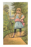 Girl with Penny-Farthing, Illustration