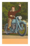 Man on Indian Motorcycle