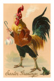 Easter Greetings, Rooster Smoking