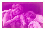 Purple, Two Girls with Dog