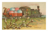 Easter Greetings, Locomotive with Eggs