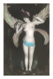 Topless Woman with Dragonfly Wings