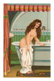 Woman Getting into Bathtub