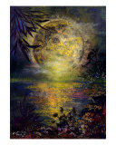Full Moon Pressed Flower Art