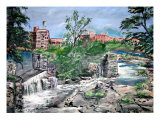 Plein Air River Waterfall Landscape Painting