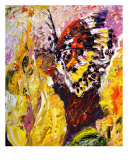 Buy Butterfly On Yellow Flower Painting Oil By Ginette at AllPosters.com