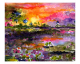 Buy Okefenokee Sunset Landscape Watercolor Ginette at AllPosters.com