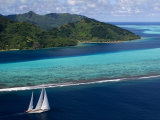 Buy Sy "Adele", 180 Foot Hoek Design, Underway Close to the Reef Off Huahine Island, French Polynesia at AllPosters.com