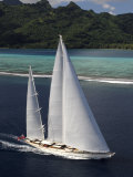 Buy Sy "Adele", 180 Foot Hoek Design, Underway Close to the Reef Off Huahine Island, French Polynesia at AllPosters.com